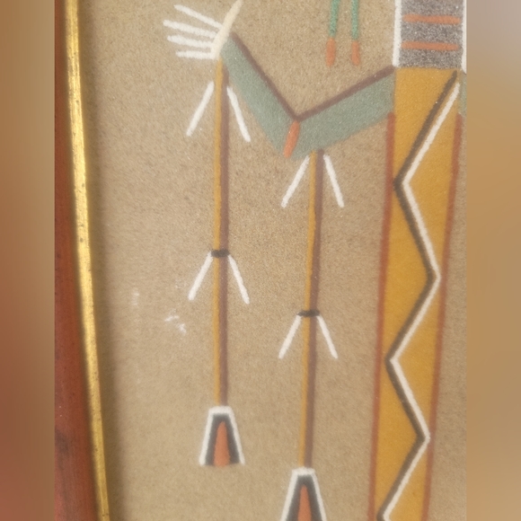 James C Joe Authentic 'Storm People" Navaho Sand Painting. Signed and dated. - Picture 4 of 6